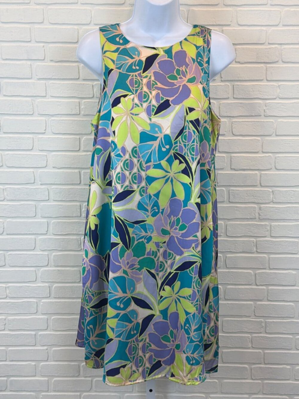 Nicole Miller New York Floral Print Shift Dress Multi Medium